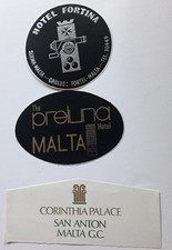 Lot 3 Malta Island    Deco luggage label