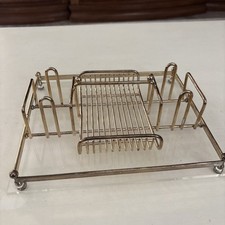 Carrito Buffet Vintage MCM Lucite Y Acabado Latón Dorado - Organizador de Cubiertos