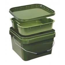 Lemco 10 Litre Square Bucket & Tray - Green camo