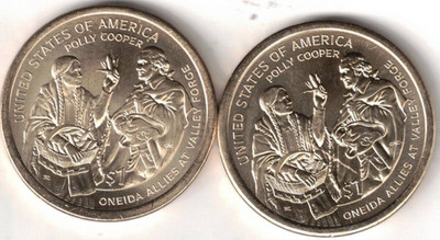 2026-D+P $1 Brilliant Uncirculated Polly Cooper Native American Dollar 2 Coins!