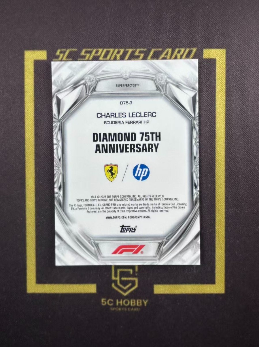 2025 Topps Chrome F1 Diamond 75th Anniversary SuperFractor 1/1