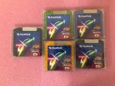 1 lot of 5 FUJIFILM 100MB ZIP DISK - IBM FORMATTED