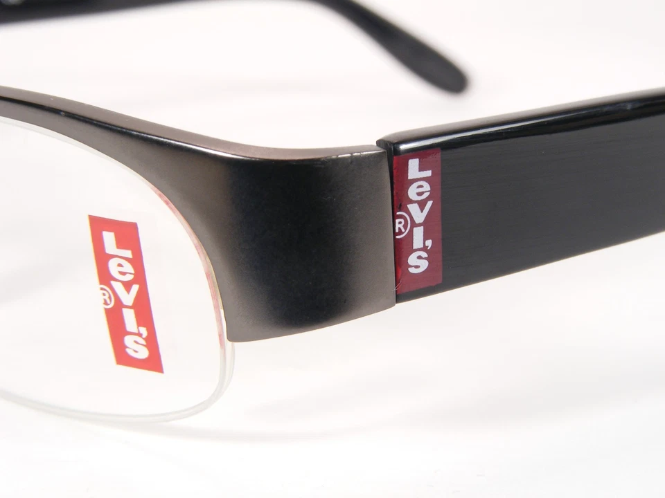 LEVI'S LS3504 A011 Gunmetal/Negro ÚNICO MARCO DE GAFAS 54-17-145mm Foto 4 de 4