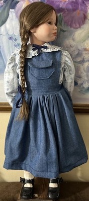 Unique Vintage Author's Handmade Porcelain doll 28 in , 1992 By H.Russell