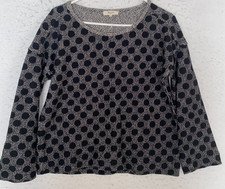 Madewell Black Polka Dot Long Sleeve Knit Top Women's Size S