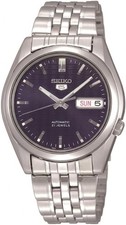 Seiko 5 SNK357K1 Automatic Men's Watch Navy Dial 37mm Steel Bracelet Japan New
