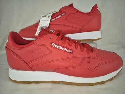 Reebok Men's Sz 12 Classic Leather Red Gum Athletic Sneakers Trainers NEW