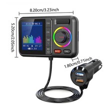 Wireless FM Transmitter 2.4A QC3.0 Dual USB Car Kit AUX Adapter MP3 Music Player