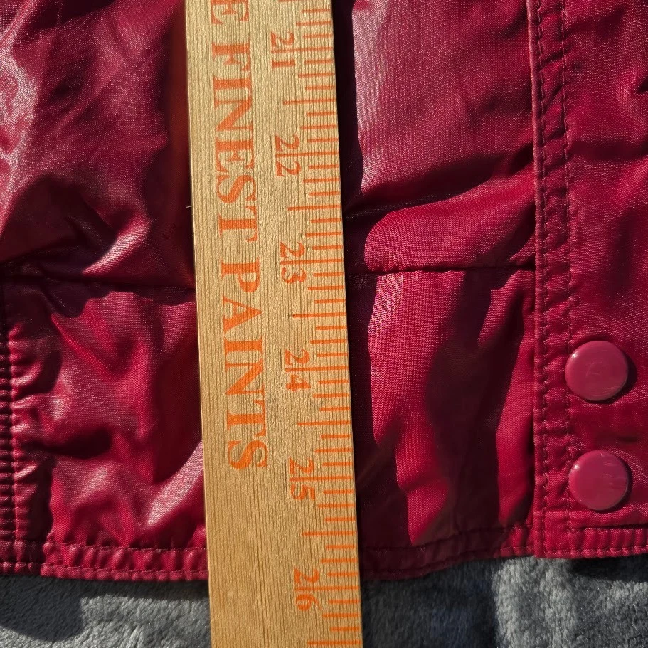 Vintage 80s Nissan Racing Jacket Mens Large Maroon Nylon Windbreaker Pit Coat - product detail image 14
