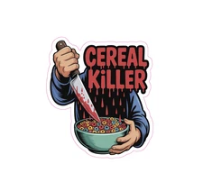 Cereal Killer Sticker Waterproof Decal Breakfast Books Reading Movie Gift NEW