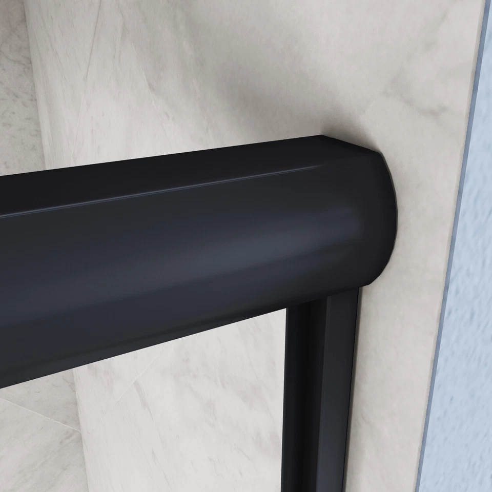 Porta de chuveiro SUNNY sem moldura 48’’x72’’ dupla deslizante bypass vidro 1/4 preta - Imagem 4 de 4