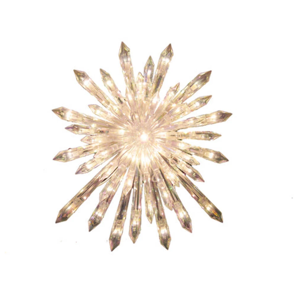 Copo de nieve de cristal para árbol 30 luces 11,25" Foto 2 de 4