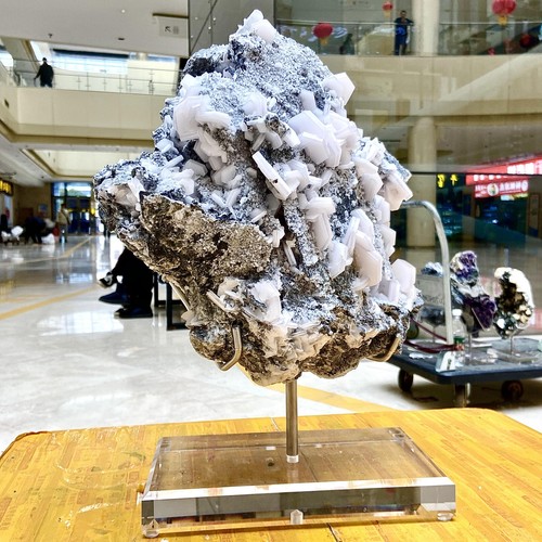19LB Beautiful rare calcite clusters, specimen, Fujian, China+Bracket - 第 14/18 張圖片