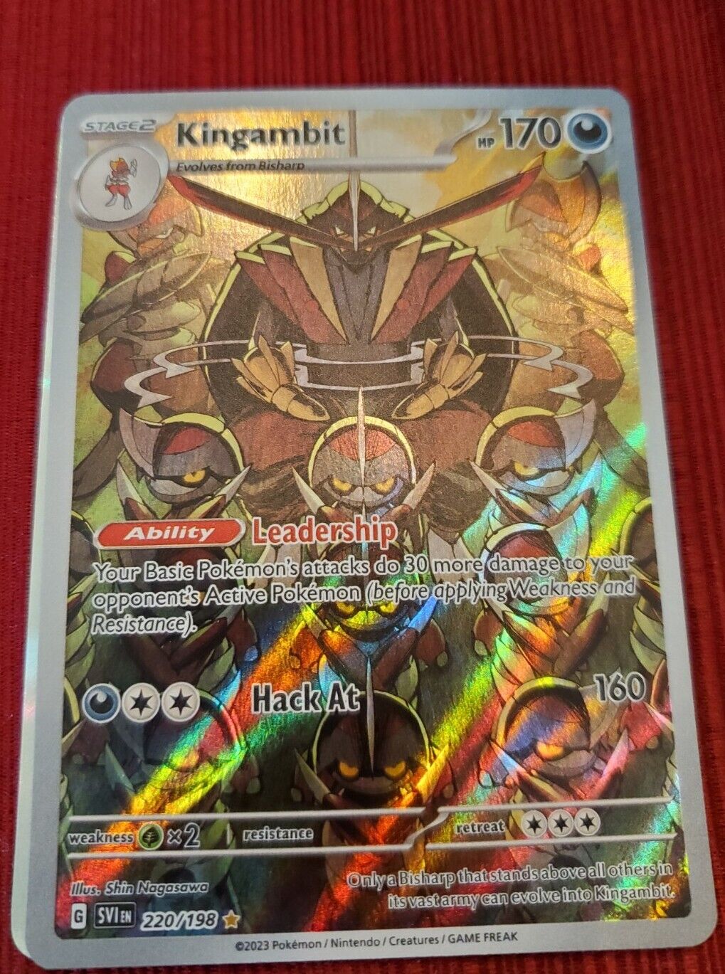 Kingambit Illustration Rare from Scarlet & Violet Base Set! #kingambit, pokemon card