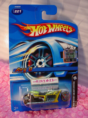 2006 Hot Wheels Mystery Car AIRY 8 #221☆yellow motorcycle
