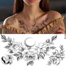 Tattoos Sticker Waterproof Temporary Arm Legs Body Art Sketch Sexy Flower