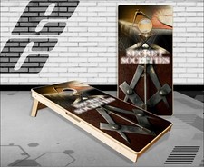 Free Masons Secret Societies Cornhole Boards Bean Bag Toss Game