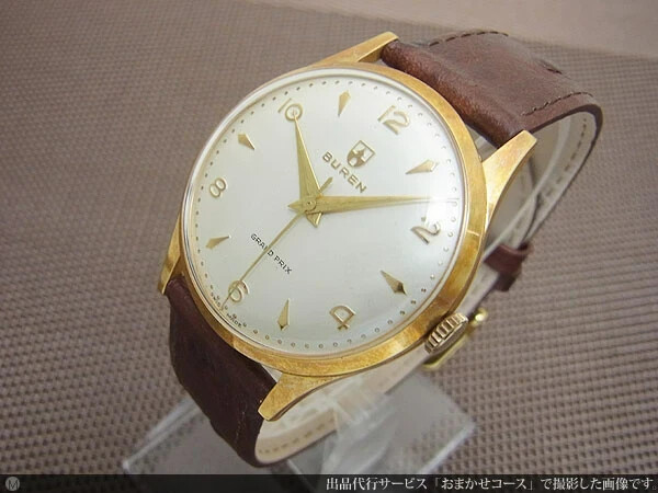 Buren Grand Prix Cal.1420 Gold-plated Case Manual 34mm White Dial