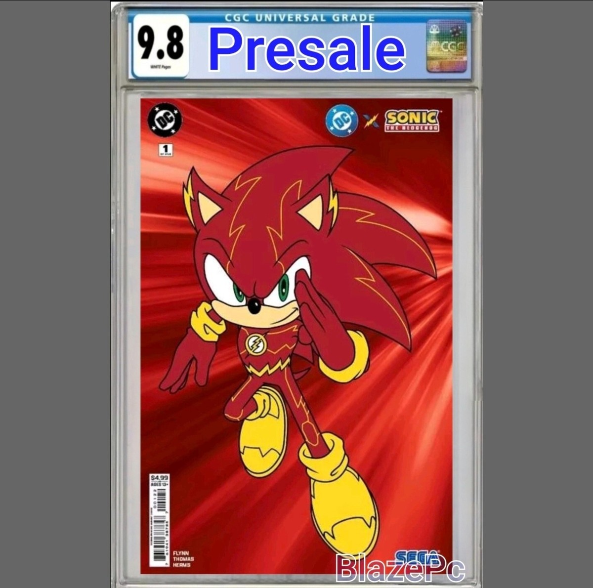 DC X Sonic The Hedgehog #1 CGC 9.8 2nd Print Cover B Flash Variant
