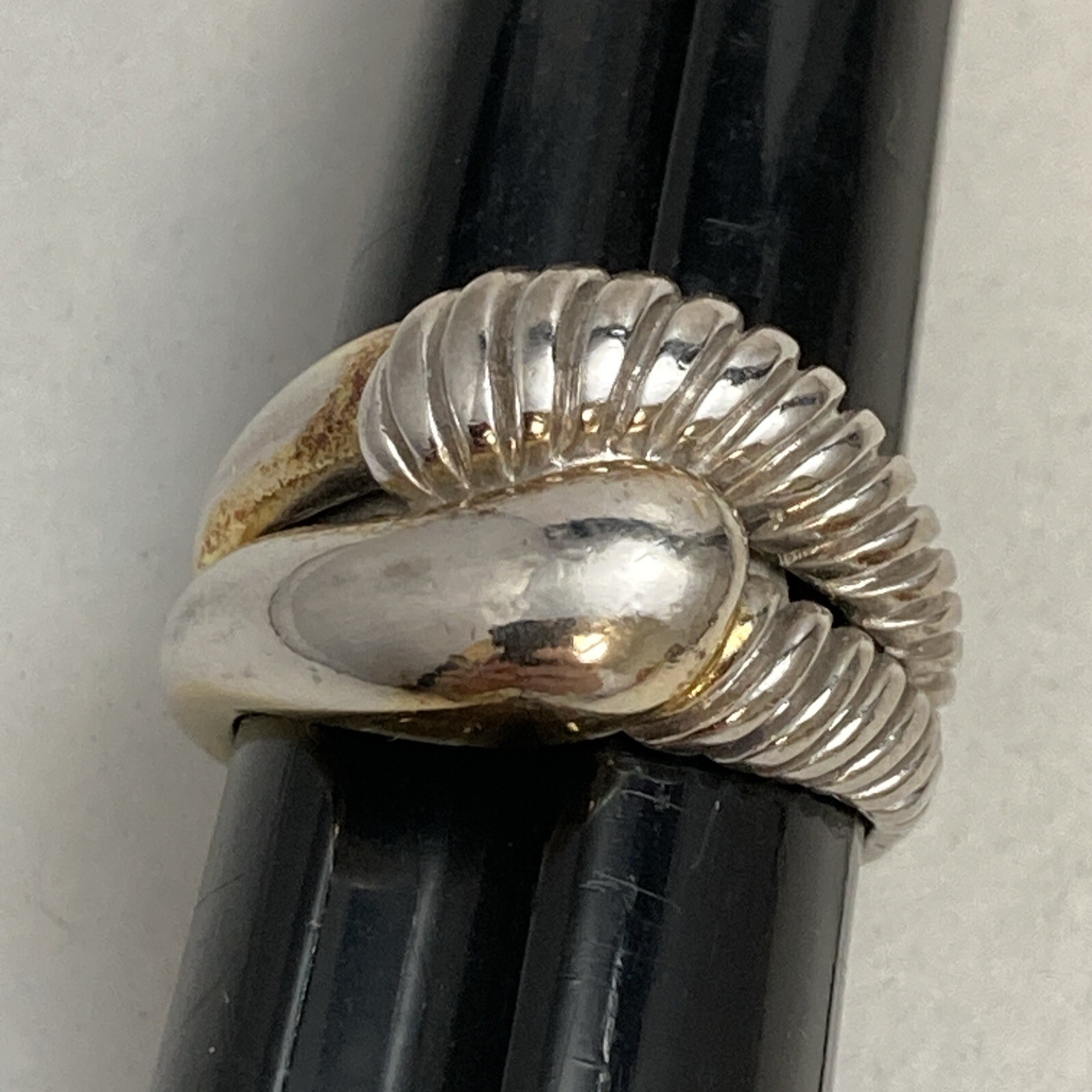 925 Sterling Silver Labyrinth Loop Ring Size 7 - image 6