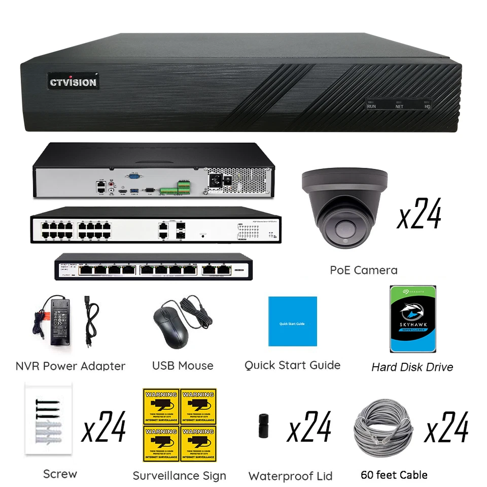 CTVISION 4K NVR 6MP Audio PoE IP Security CCTV Video Surveillance Camera System - Image 4 of 4