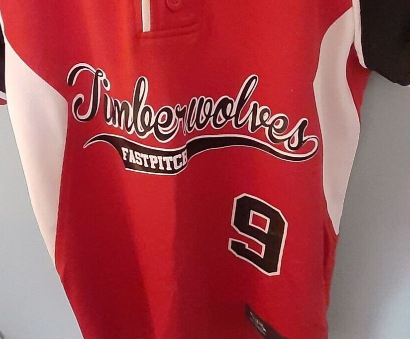 Authentic Boombah Timberwolves 9 USA FLAG Softball Baseball Jersey