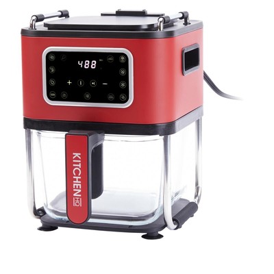 Kitchen HQ 4.875-Quart 2-in-1 Glass Air Fryer/Grill System