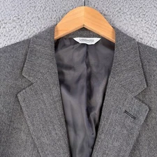 Joseph & Feiss 42S Gray Herringbone Sport Coat Lambswool Blazer Suit Jacket