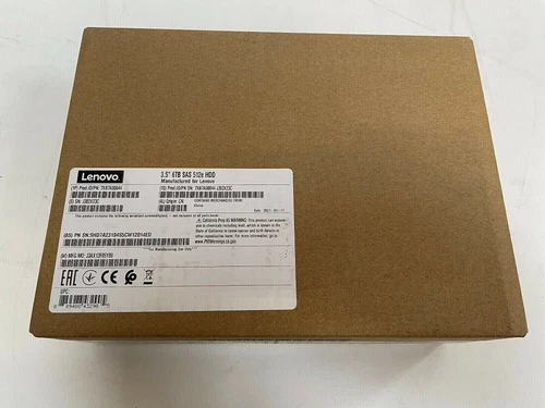 Lenovo ThinkSystem 00YK033 7XB7A00044 6TB 7.2K SAS 12G 3.5" HDD Hard Drive NEW
