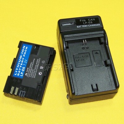For Canon EOS 5D Mark II Digital Camera Standard LP-E6 Battery With Wall Charger