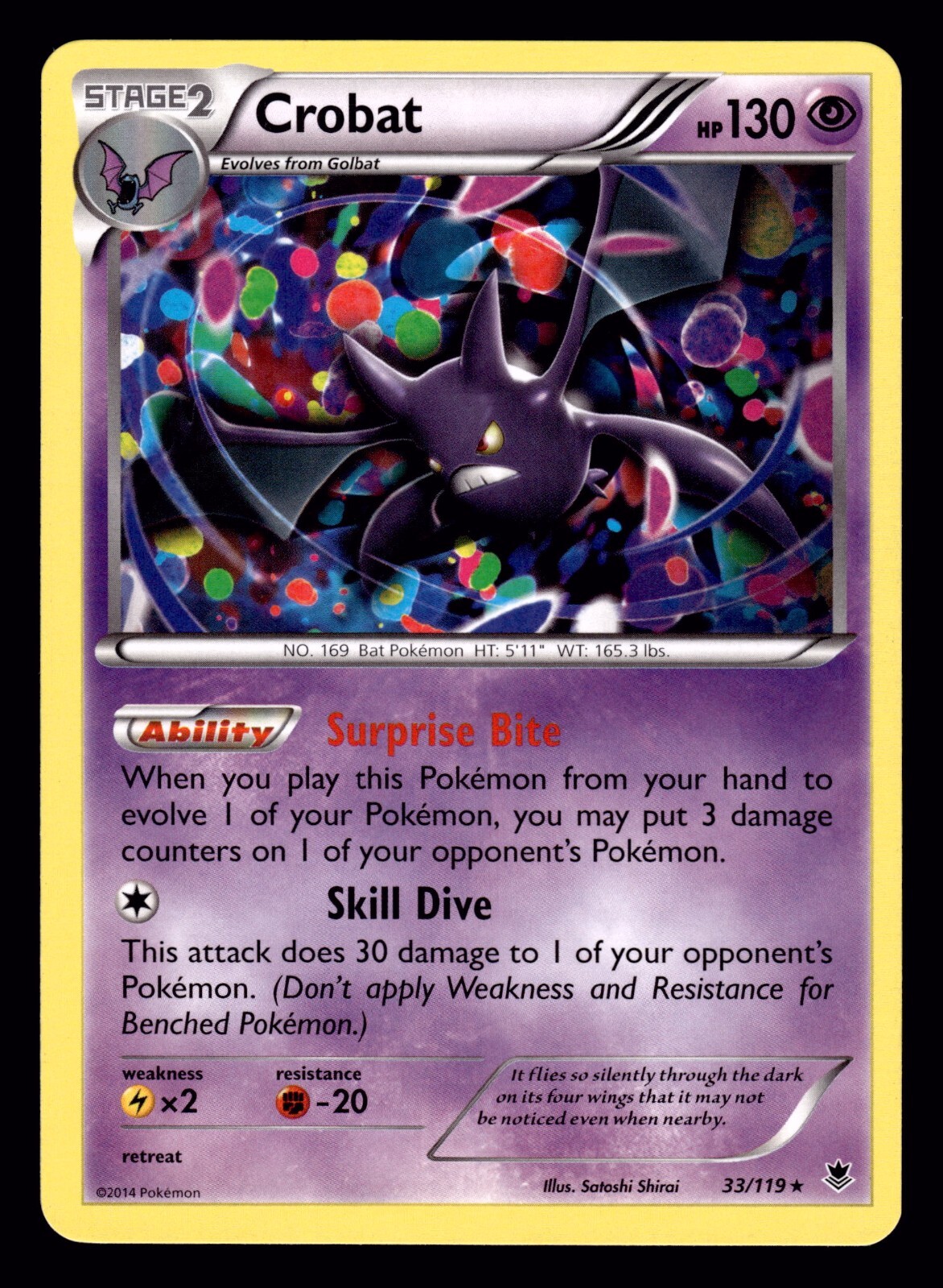Pokemon Crobat 33/119 XY Phantom Forces Rare Card