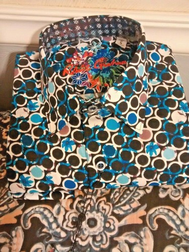 NWT Robert Graham men's size Small long sleeve button down shirt Classic fit - Picture 2 of 12