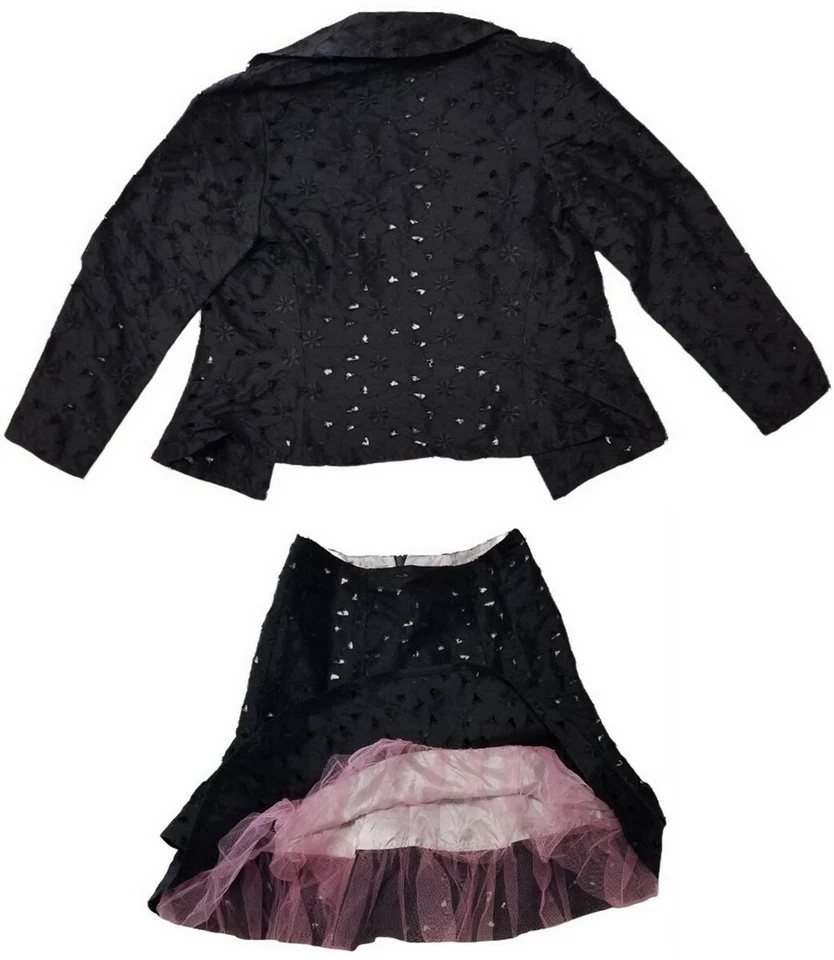 Conjunto de blazer y falda formal de encaje con ojales florales Zoe Ltd para niñas (talla: 7) nuevo con etiquetas Foto 2 de 4