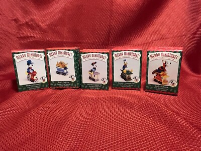 HALMARK Mickey Express MERRY MINITURES LOT OF FIVE COMPLETE SET - 1998 in boxes