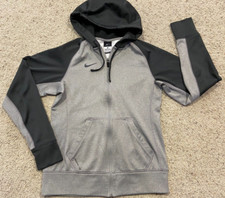 Women's NIKE Therma Fit Full Zip HOODIE Size XS Two tone Gray EUC Z23
