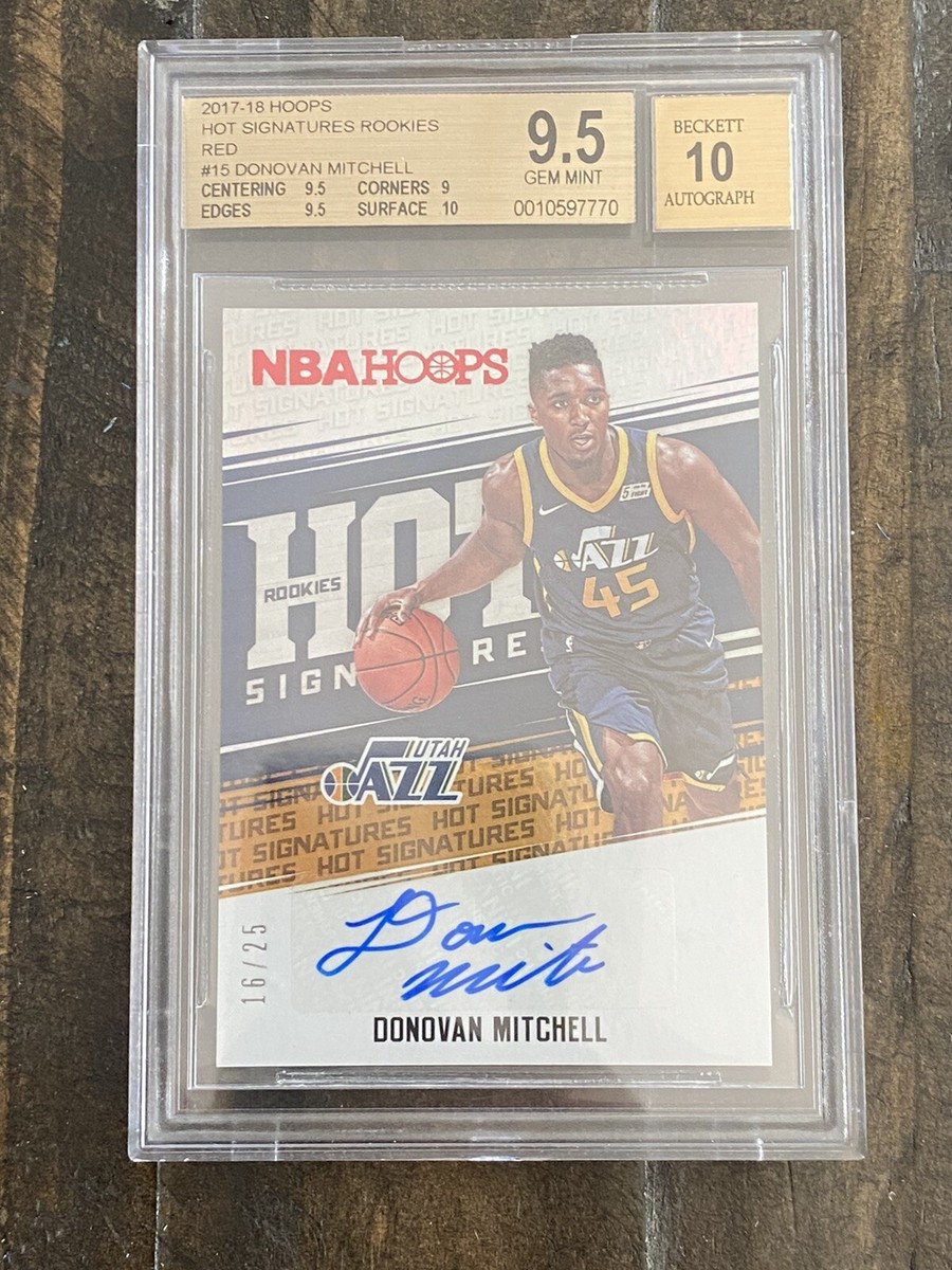 Donovan Mitchell RC Auto 貴重 ! DONOVAN MITCHELL 2017-18 PANINI HOOPS HOT SIGNATURES ReD RC