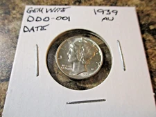 1939 MERCURY SILVER DIME AU DDO-001       MM8