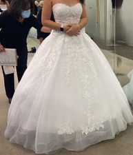 Sheer Lace And Tulle Ball Gown Wedding Dress