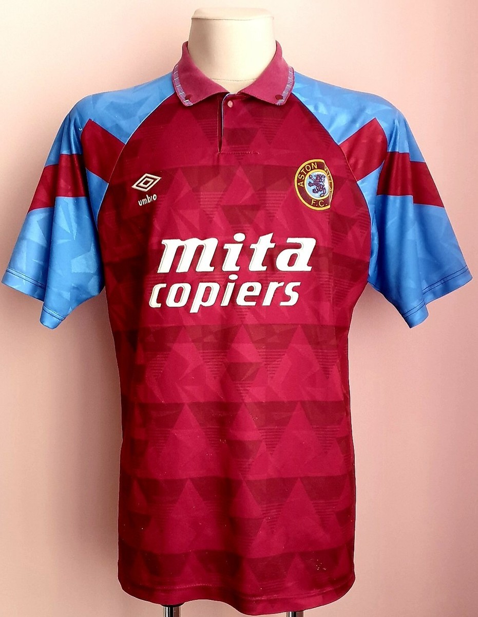 Aston Villa 1990 - 1992 Home football Umbro shirt | eBay