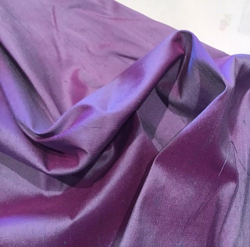 100% SILK SMOOTH DUPION HEATHER MAUVE 2-TONE FABRIC 45 CMS. X 85 CMS. FREEPOST! - Picture 4 of 7