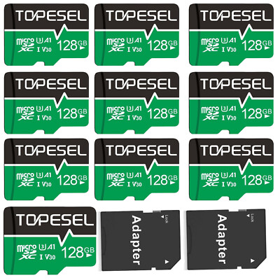 TOPESEL Micro SD Lot 1/100PCS 128GB Extreme Micro SDXC TF Card High Speed Memory