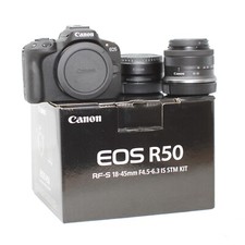 Canon EOS R50 Mirrorless Camera + RF-S 18-45 STM lens + EF-EOS R Mount Adapter