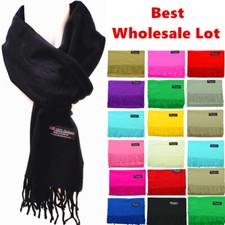 Winter Warm Plain Solid 100 Cashmere Wool Wrap Scarf Scotland Made Scarves Lot