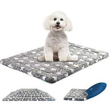 Fancy Dog Crate Pad Dog Bed Mat Reversible Cool  Warm , Dog Bed Pad with Ma...