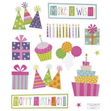 2 Sheets Glitter Birthday Planner Stickers Papercraft Envelope Seal Card Present