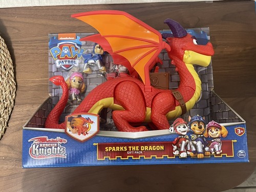 PAW PATROL Rescue Knights SPARKS THE DRAGON with CLAW Pup Figure Sky Chase