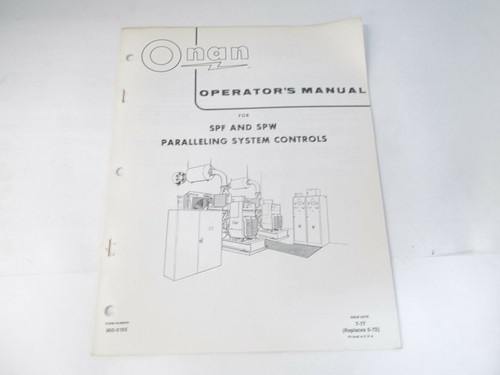 Onan SPF & SPW Paralleling System Controls for Generator Sets Operator's Manual - 第 1/4 張圖片