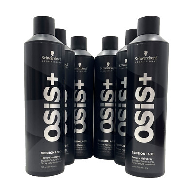 Schwarzkopf OSiS+ Session Label Texture Hairspray 14.7 oz-6 Pack