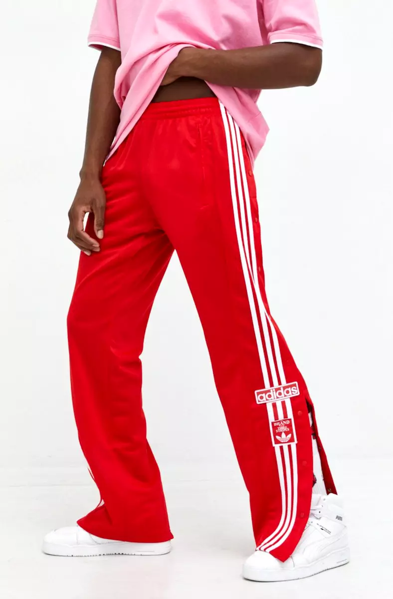 NEW MENS ADIDAS ORIGINALS ADIBREAK BUTTON TRACK PANTS SIZE XL HN6097 RED