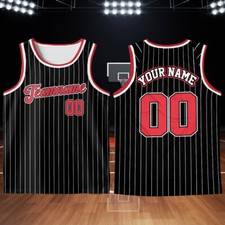 Personalized Pin Stripe Basketball Jersey Custom Name And Number Game Day Outfit